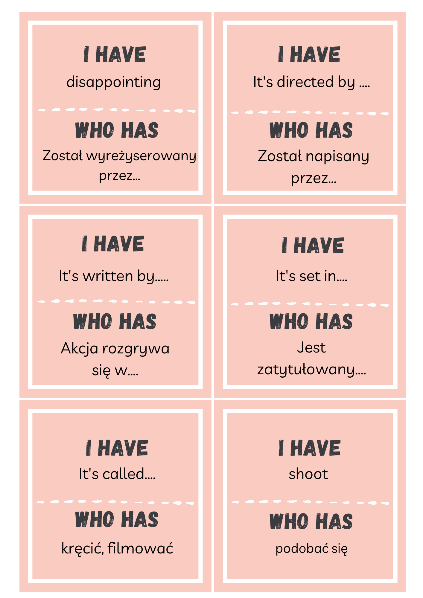 I have who has - 8 kl tłumaczenia - culture