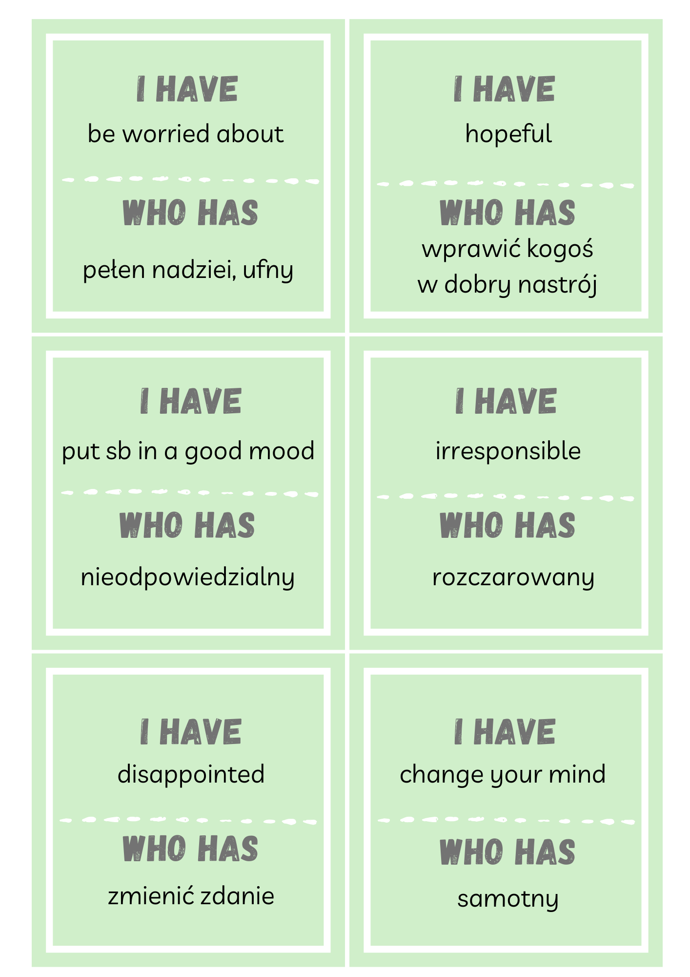 I have who has - 8 kl tłumaczenia - people