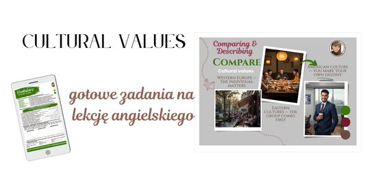 Cultural values — gotowe zadania na lekcję angielskiego