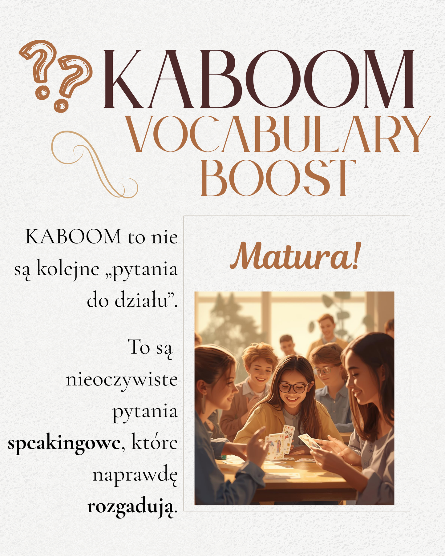 KABOOM - 7 działów pytań do matury part 1