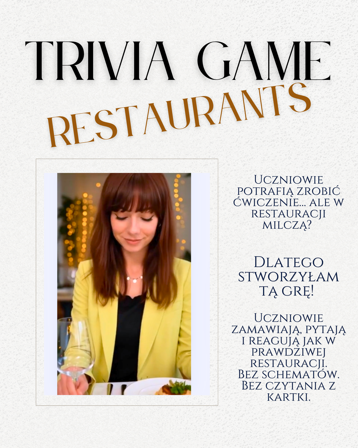 Restaurant Trivia – gra językowa