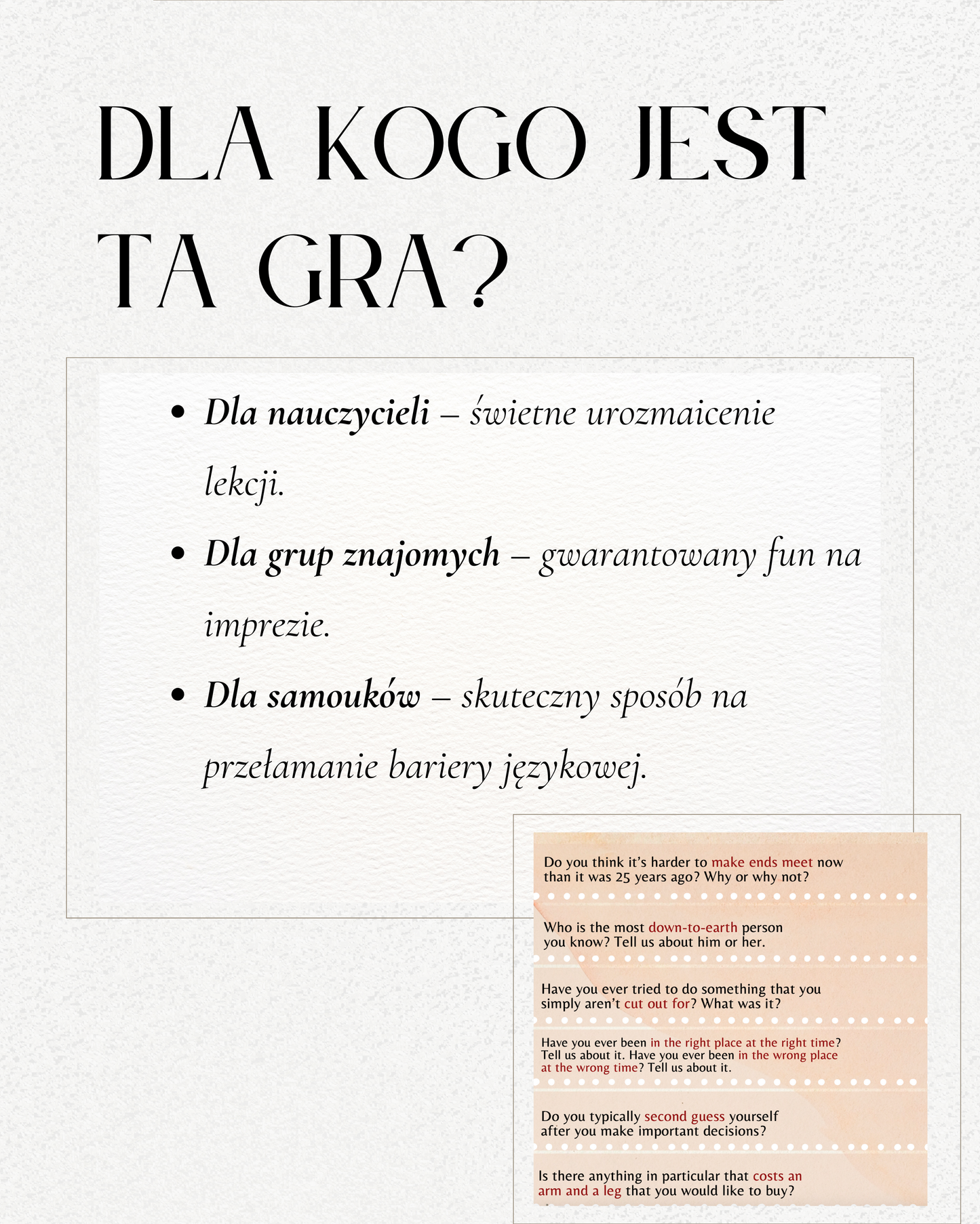 Kaboom - Idioms speaking questions