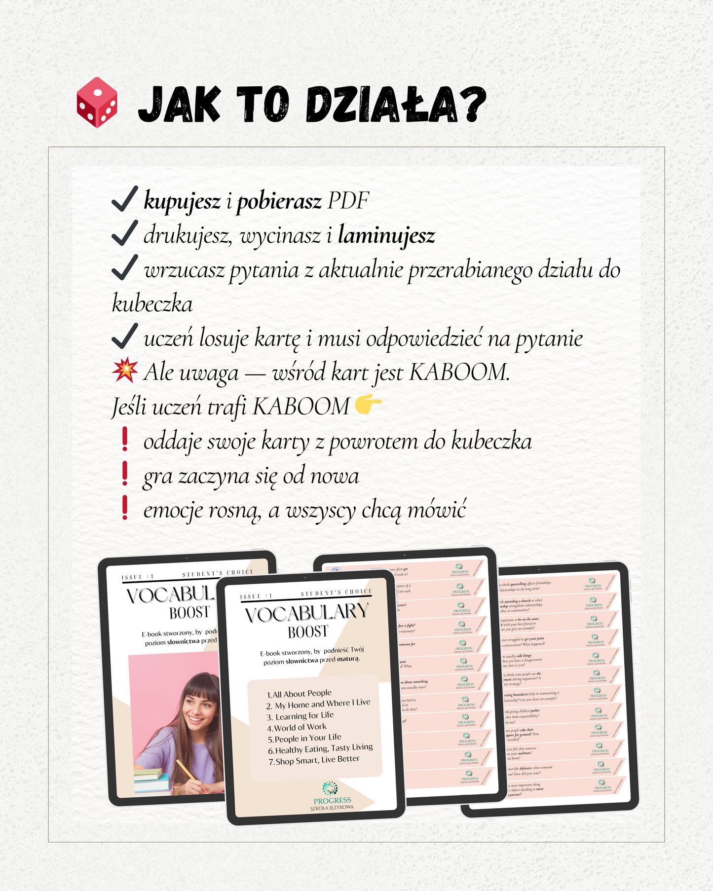 KABOOM - 7 działów pytań do matury part 1