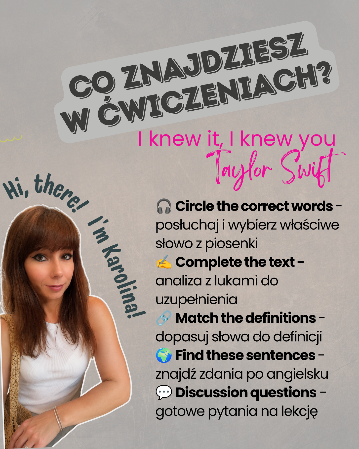 Taylor Swift — Ćwiczenia do nauki angielskiego · Poziom B1–B2